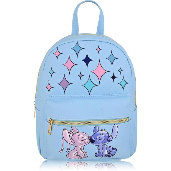 Disney Stitch Mini Backpack 10-inch PU Leather Unisex Cute Cartoon Purse